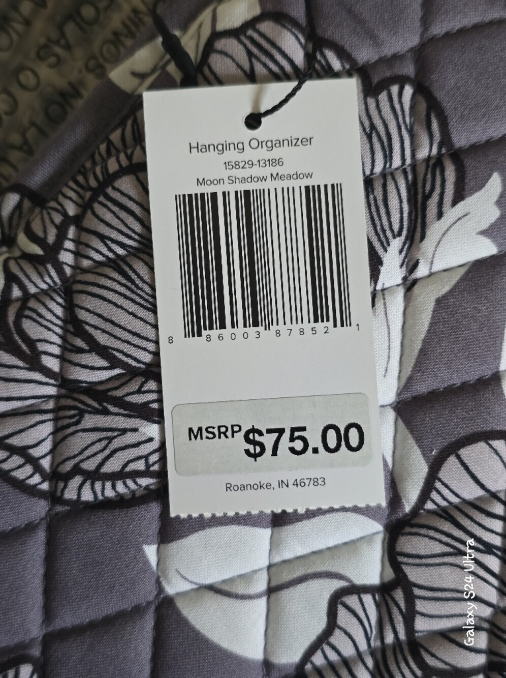 Vera Bradley Hanging Travel Organizer in Moon Shadow Meadow Decor NWT - Picture 6 of 15